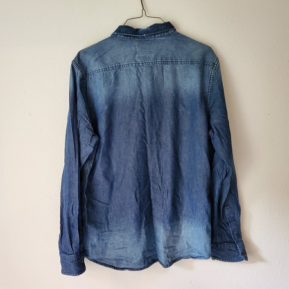 ZIP CODE 1992 Denim Button Down Shirt With Patches - Picture 3 of 6